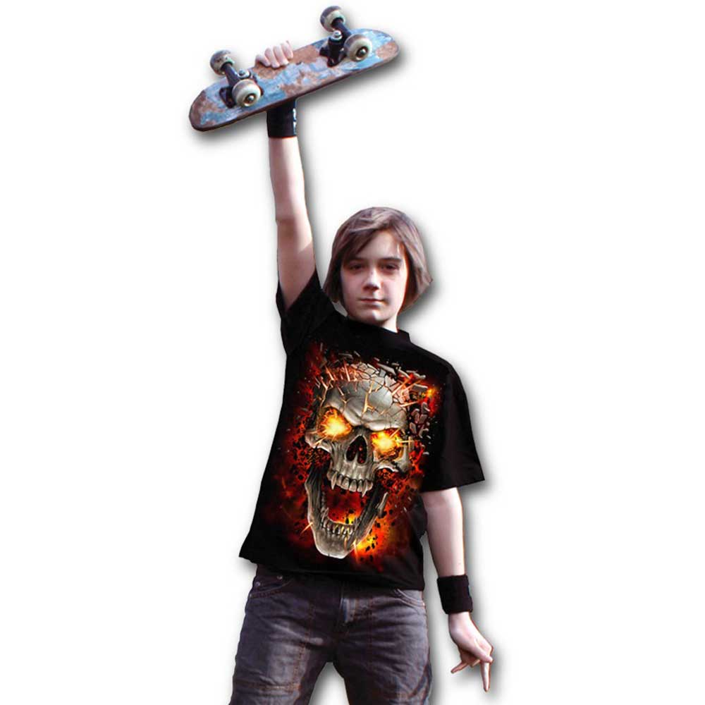 Spiral - SKULL BLAST Kids T-shirt - Black